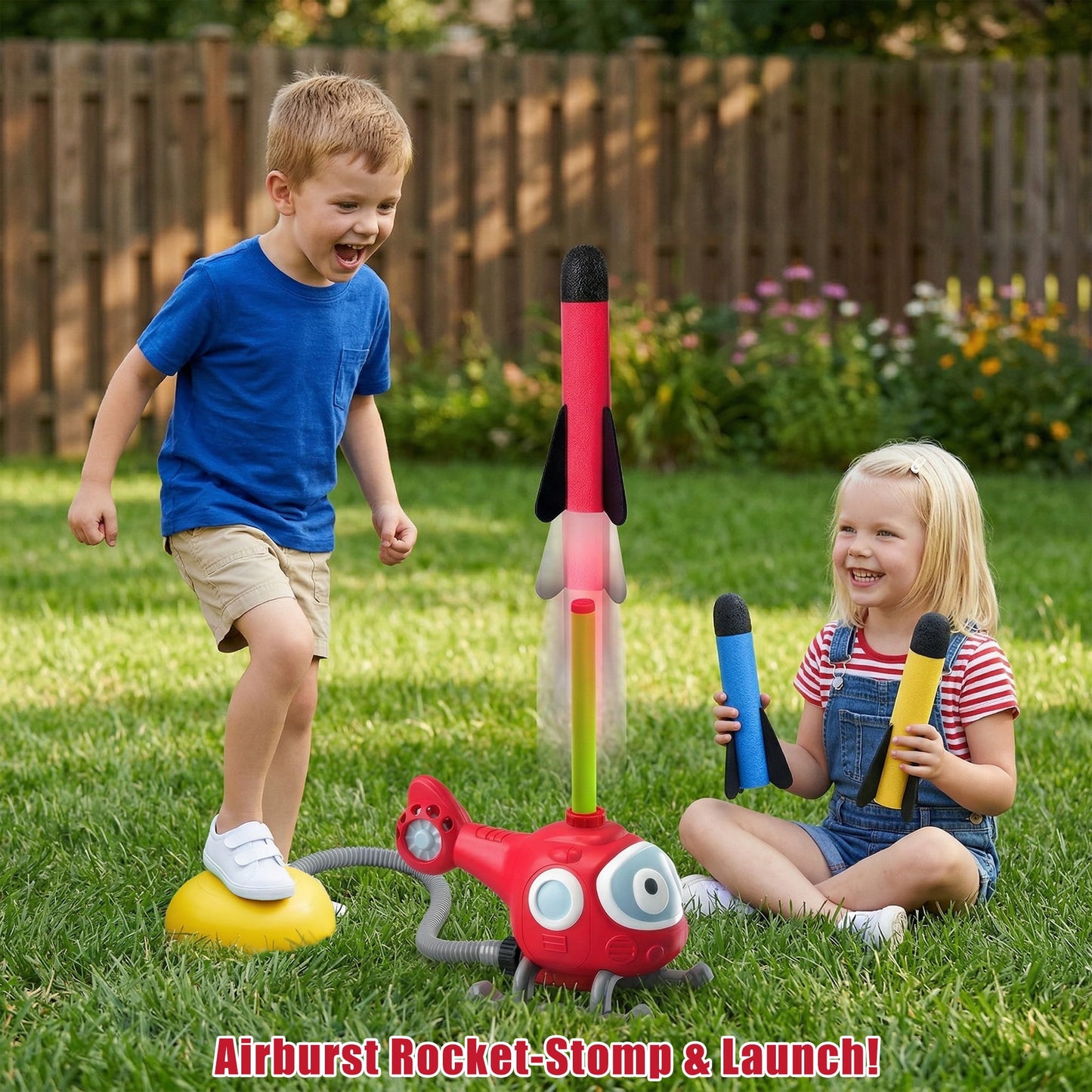 Flynow 2 in 1 Airplane Outdoor Water Spray Toys ,Water Sprinkler Summer Toy Rocket Launcher Set for Kids Ages 3-12, for Lawn Backyard Garden, Gift for Toddler Boy Girl 3 4 5 6 7 8 9 10 Years Old