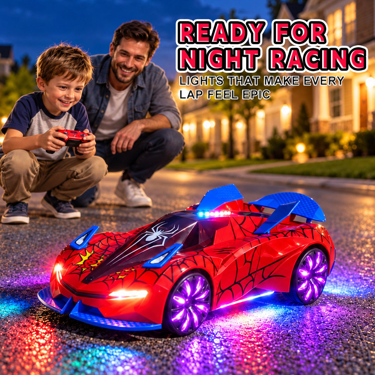 Flynow Transform RC Cars Toys with Eye & Underbody Lights, 2.4GHz Remote Control Car One-Button Deformation, Fast 360°Rotation Robot Toys Birthday Gifts for 3 4 5 6 7 8 9 10 Year Old