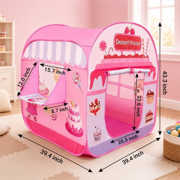 Flynow Pop up Play Tent for Kids Aged 3-5 Years Old Boys and Girls Ball Pit : Dessert Playhouse Toy Play Tents for Toddlers 3-5 Kids Tent Indoor Outdoor Playhouse Toys for 3 + Year Old