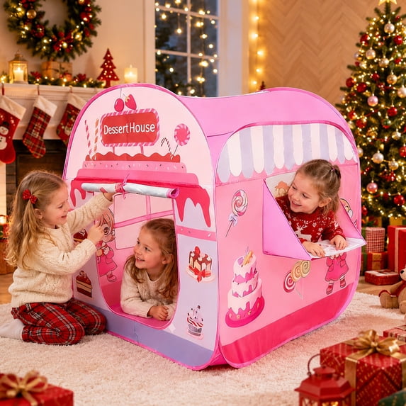 Flynow Pop up Play Tent for Kids Aged 3-5 Years Old Boys and Girls Ball Pit : Dessert Playhouse Toy Play Tents for Toddlers 3-5 Kids Tent Indoor Outdoor Playhouse Toys for 3 + Year Old