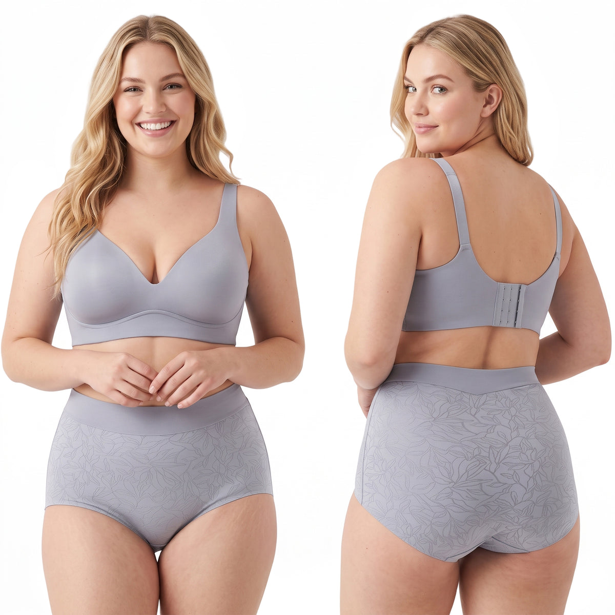 High Waisted Panties for Women 2 Pack Seamless Full Coverage No Show Underwear Soft Stretch Breathable Floral Jacquard Briefs Available in Plus Size
