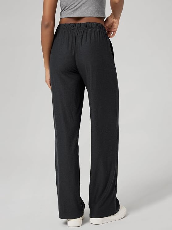 Wide Leg Pants for Women High Waisted Lounge Sweatpants with Pockets Adjustable Drawstring for Everyday Wear