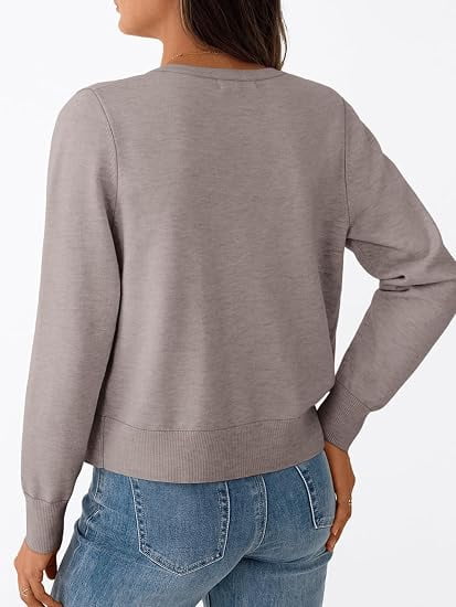 Cardigans for Women Lightweight Button Front Knit Cardigan Long Sleeve Crew Neck Casual Open Front Sweater Jacket for Spring Fall Winter