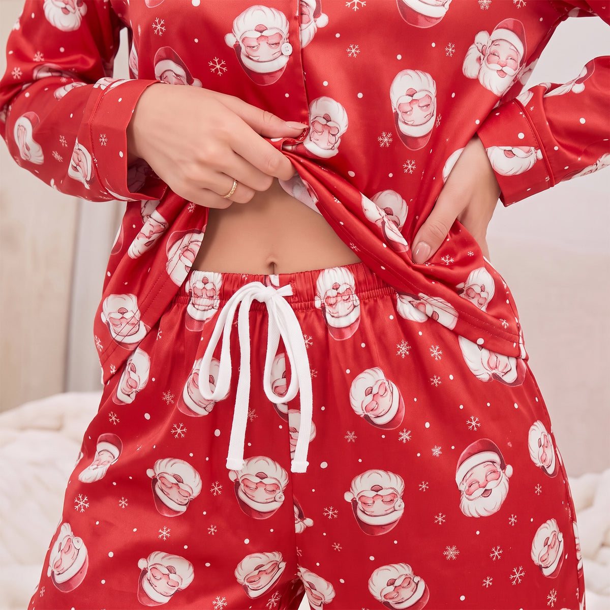 Women's Pajama Sets 2 Piece Pajama Set for Women Long Sleeve Button Front Sleepwear with Wide Leg Pajama Pants Soft Comfy Pajamas with Pockets