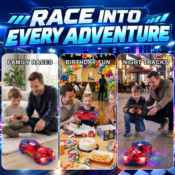 Flynow Transform RC Cars Toys with Eye & Underbody Lights, 2.4GHz Remote Control Car One-Button Deformation, Fast 360°Rotation Robot Toys Birthday Gifts for 3 4 5 6 7 8 9 10 Year Old