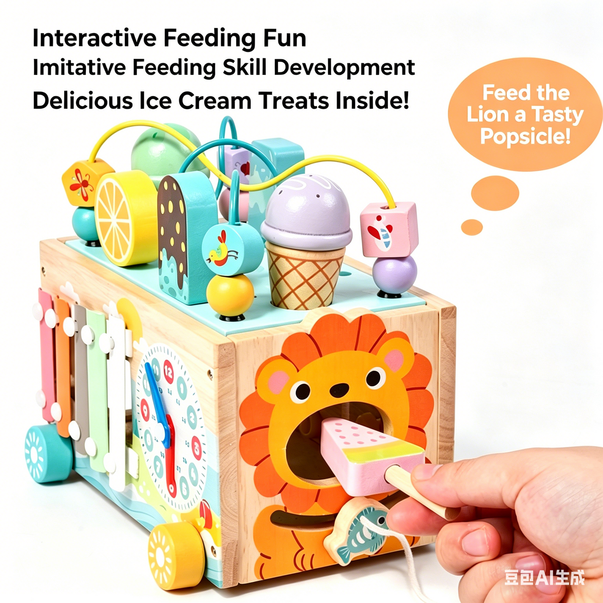 Flynow Baby Toys Wooden Montessori Toys for 1 Year Old with Xylophone & Fishing Game - Educational Learning Toddler Activities for 1 2 3 Year Old Christmas Birthday Gifts