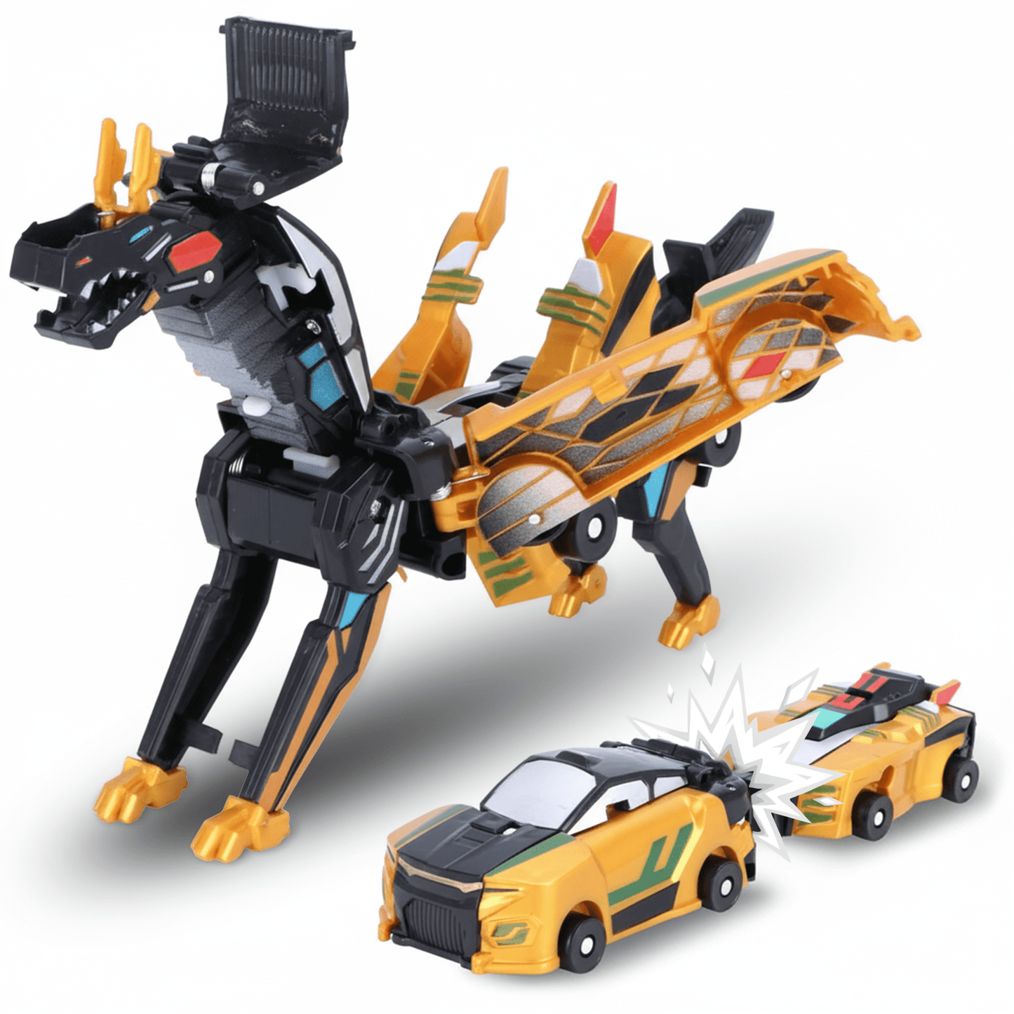 Flynow Transforming Dinosaur Toys for Toddler 1-3 Years Old, 2 in 1 Magnetic Cars Collision Transform into Dino Fun Toys, Christmas Birthday Gift for Kids Boy Girl Age 2 4 5 6 7 8 9 10 11 12