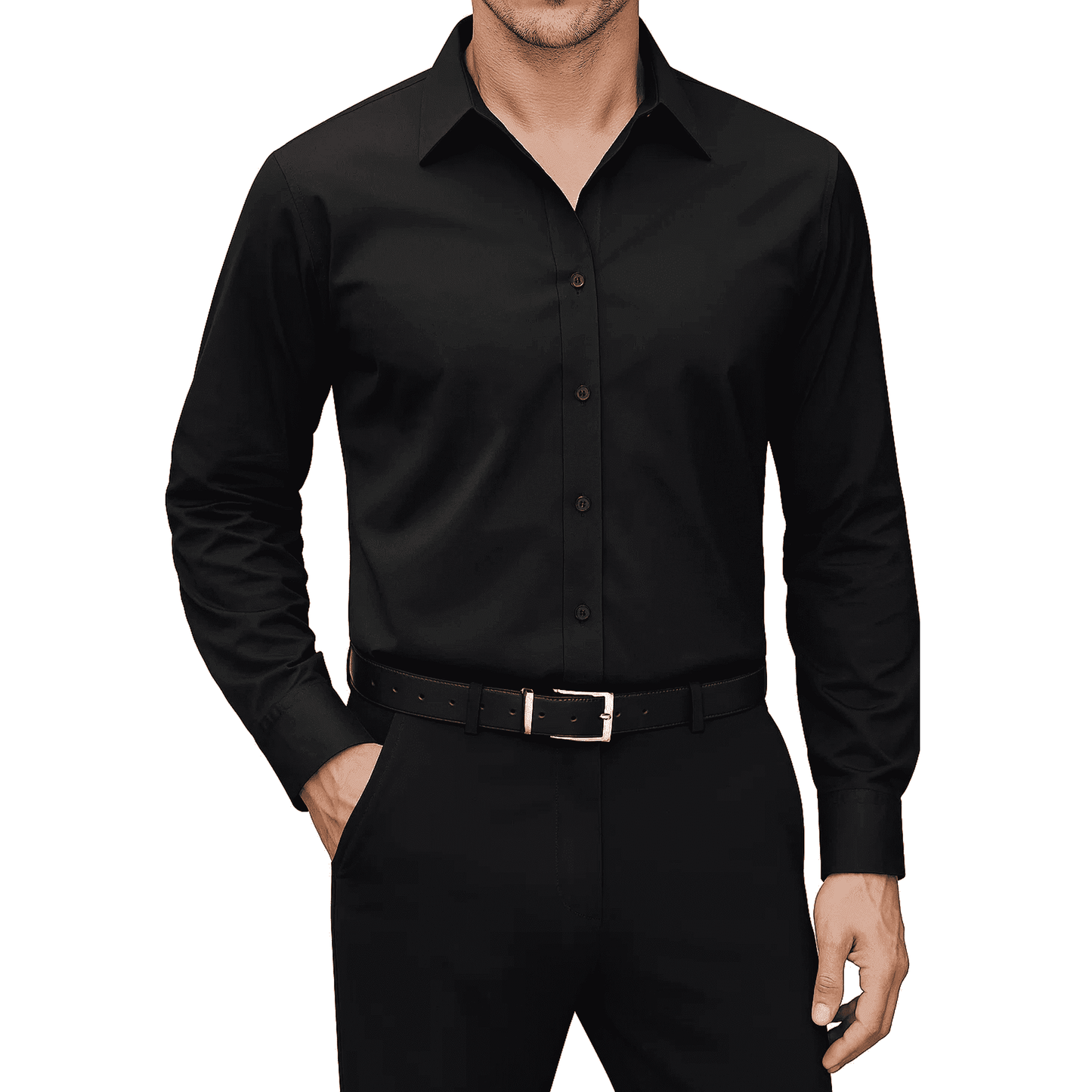 WQD Mens Dress Shirts Long Sleeve Button Down Shirt Stretch Wrinkle-Free Business Casual Shirts Solid Formal Wedding Dating Shirt