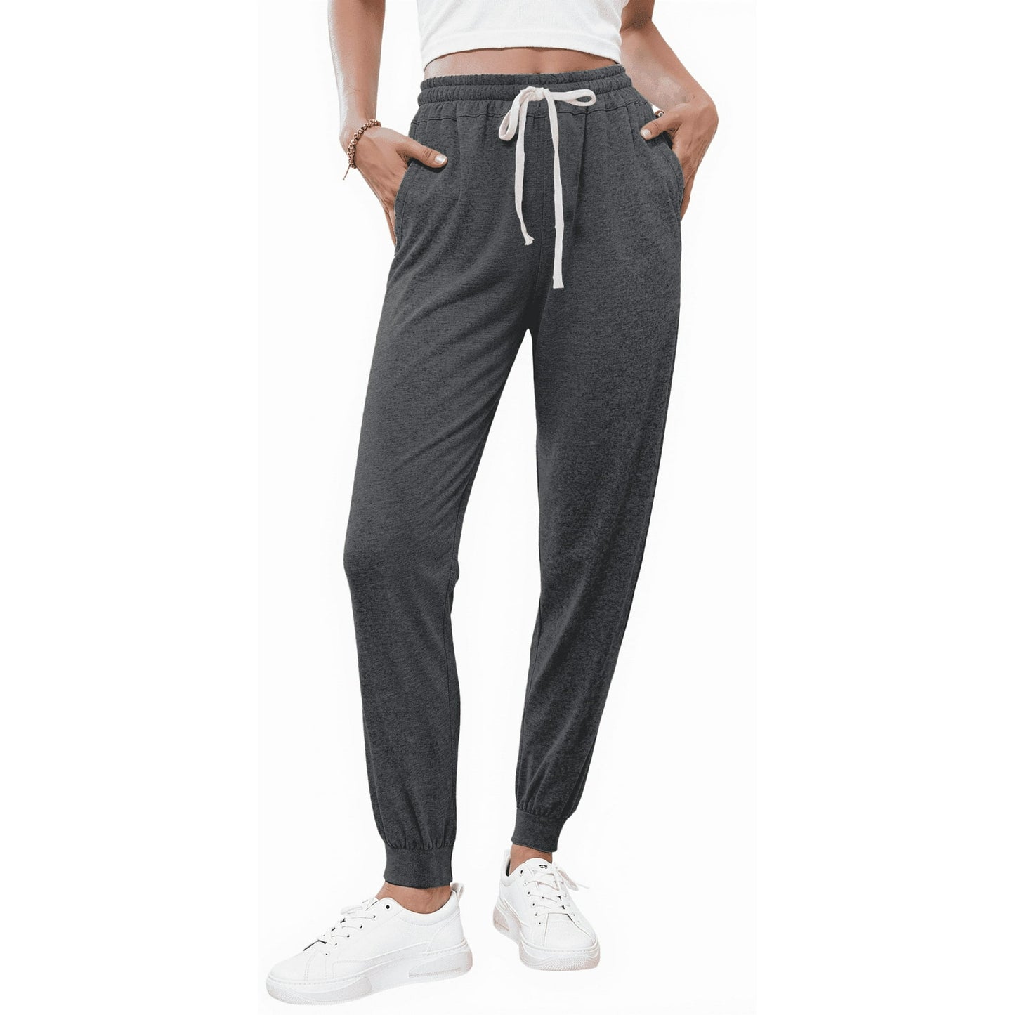 WQD Women's Jogger Sweatpants with Pockets Comfy Lounge Pants Casual Drawstring Athletic Workout Pajama Pants(Available in Plus Size)