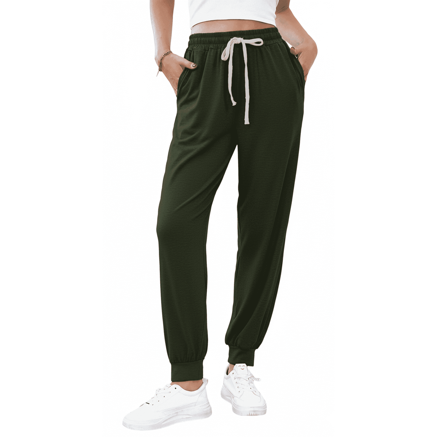 WQD Women's Jogger Sweatpants with Pockets Comfy Lounge Pants Casual Drawstring Athletic Workout Pajama Pants(Available in Plus Size)