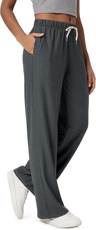 Wide Leg Pants for Women High Waisted Lounge Sweatpants with Pockets Adjustable Drawstring for Everyday Wear