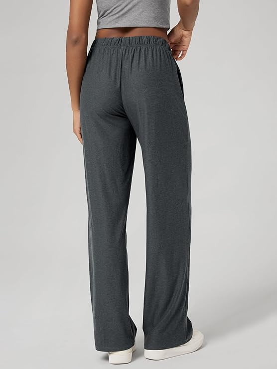 Wide Leg Pants for Women High Waisted Lounge Sweatpants with Pockets Adjustable Drawstring for Everyday Wear