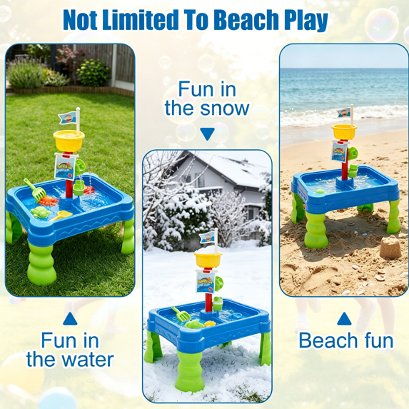 Flynow Water Table,Play Sand Sensory Water with Accessories, Summer Outdoor Sandbox