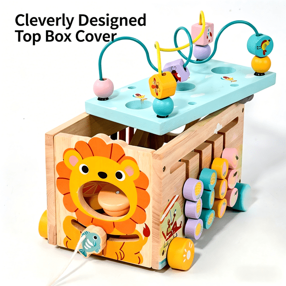 Flynow Baby Toys Wooden Montessori Toys for 1 Year Old with Xylophone & Fishing Game - Educational Learning Toddler Activities for 1 2 3 Year Old Christmas Birthday Gifts