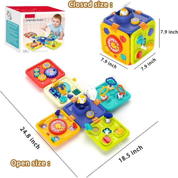 Flynow Gifts Toys for 1 Year Old Boy, Busy Board Educational Sensory Toddler Montessori Toys,Learning for 1 Year Old Boy and Girl Birthday Gifts