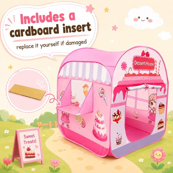 Flynow Pop up Play Tent for Kids Aged 3-5 Years Old Boys and Girls Ball Pit : Dessert Playhouse Toy Play Tents for Toddlers 3-5 Kids Tent Indoor Outdoor Playhouse Toys for 3 + Year Old