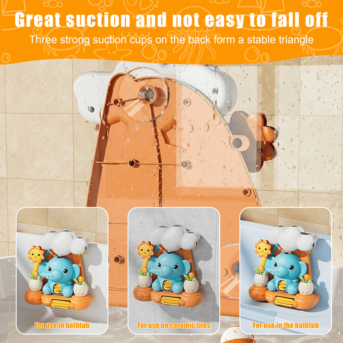 Flynow Bath Toy for Toddler 1-3 Year Old, Baby Waterfall Bathtub Toy with Suction Cup, Kids Bath Tub Shower Playset, Infant Bathtime Fun Birthday Gift 12-24 Month, Girl Boy Age 1 2 3 4 5