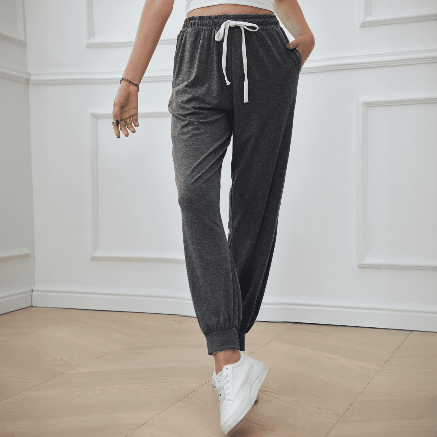 WQD Women's Jogger Sweatpants with Pockets Comfy Lounge Pants Casual Drawstring Athletic Workout Pajama Pants(Available in Plus Size)